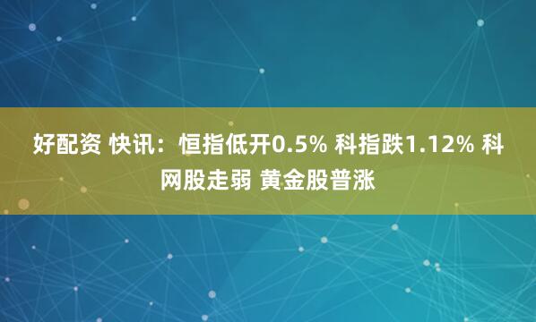 好配资 快讯：恒指低开0.5% 科指跌1.12% 科网股走弱 黄金股普涨